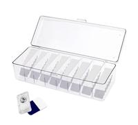 LELE LIFE Estuche organizador de lentes de contacto de colores, dispensador diario de lentes de contacto con 8 rejillas, caja de almacenamiento de acrílico transparente para todas las marcas de lentes