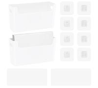 LELE LIFE Organizador de archivos de pared, autoadhesivo para colgar en la pared, para correo, carta, papel, carpeta, documentos, revistero para oficina y hogar, color blanco (paquete de 2)