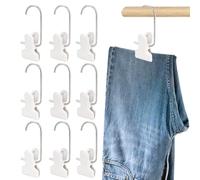LELE LIFE Paquete de 10 clips anchos para colgar pantalones, perchas antioxidantes para organizar el armario, ganchos para colgar ropa que ahorran espacio, alfileres de ropa para jeans, leggings