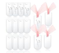 LELE LIFE Paquete de 16 tarjetas de lugar acrílicas con cintas, letreros de boda en blanco, letreros reservados para números de mesa, etiqueta de asiento de silla, cena