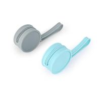 LELE LIFE Paquete de 2 bolsas de maquillaje pequeñas de silicona para bolso, impermeable, portátil, bonita monedero, monedero con cremallera y correa para la muñeca, Gris y azul, Minimalista
