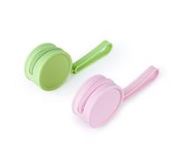 LELE LIFE Paquete de 2 bolsas de maquillaje pequeñas de silicona para bolso, impermeable, portátil, bonita monedero, monedero con cremallera y correa para la muñeca, Rosa y verde, Minimalista