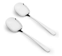 LELE LIFE Paquete de 2 cucharas grandes de servir de 29 cm de largo, juego de utensilios de servir de acero inoxidable SUS304 para bufé, fiestas, catering, cocina (cucharas de servir)