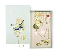 LELE LIFE Paquete de 2 marcadores de metal con exquisita caja, coloridos marcadores colgantes de metal vintage, marcadores de latón hueco para lectores estudiantes, estilo A+B