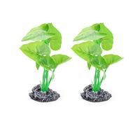 LELE LIFE Paquete de 2 plantas de acuario para decoración de peceras, plantas artificiales de seda de 6 pulgadas, realistas para accesorios de pecera Beta, peces dorados, decoración de reptiles (16 cm