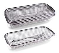 LELE LIFE Paquete de 4 organizadores de cubiertos de malla de acero inoxidable 304, organizador de cubiertos en cajón, bandeja de cubiertos para cocina