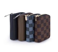 LELE LIFE Paquete de 4 soportes para tarjetas de crédito de gran capacidad, 11 ranuras, organizador de tarjetas de crédito de piel sintética, cartera con cremallera para dinero en efectivo, fundas de