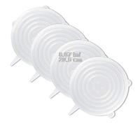 LELE LIFE Paquete de 4 tapas elásticas de silicona del mismo tamaño, cubierta de contenedor de silicona reutilizable más gruesa, fundas de almacenamiento expandibles de alimentos, 20,5 cm