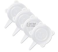 LELE LIFE Paquete de 4 tapas elásticas de silicona del mismo tamaño, cubiertas de silicona reutilizables más gruesas, cubiertas de almacenamiento de alimentos expandibles y lavavajillas, 6,5 cm