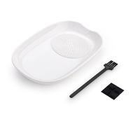 LELE LIFE Plato rallador de cerámica para ajo y jengibre, plato rallador de ajo de porcelana para rallar, moler y sumergir (ovalado)