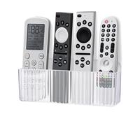 LELE LIFE Soporte de pared para mando a distancia, acrílico transparente, autoadhesivo, sin taladrar, para 3 o 4 controladores de TV, ventilador, aire acondicionado (paquete de 1)