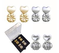LELE MAKE. 2 Pares de Tuercas Elevadoras de Pendientes hipoalergénicas, color oro y plata + estuche de regalo | Cierres Pendientes Lóbulos Caídos y Orejas Rasgadas.