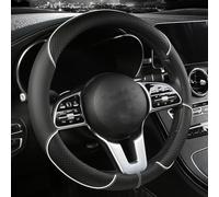 LeLeD para Toyota Aygo X Crossover 2021 2022 2023 2024 Cubierta Volante Coche,Antideslizante Transpirable Duradera Fibra de Carbono Leather.,C-White-Type O