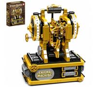 Leleopodo Bloques de construcción para adultos y niños edades 8 + - Kit de modelo mecánico retro, máquina de código Enigma con engranajes móviles, 618 piezas STEM Toy Kit, regalo vintage de decoración