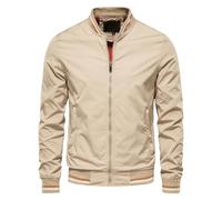 LELEW Chaqueta Bomber De Verano para Hombre, Manga Larga Chaquetas De Béisbol Finas Chaquetas Ligeras Y Transpirables Cortavientos Abrigos Deportivos Informales para Correr Top Caqui M