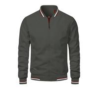 LELEW Chaqueta Bomber De Verano para Hombre, Manga Larga Chaquetas De Béisbol Finas Chaquetas Ligeras Y Transpirables Cortavientos Abrigos Deportivos Informales para Correr Top Gris XXL