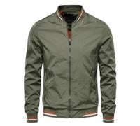 LELEW Chaqueta Bomber De Verano para Hombre, Mangas Largas Chaquetas De Béisbol Delgadas Chaquetas Ligeras Y Transpirables Cortavientos Abrigos Deportivos Informales para Correr Top Verde L