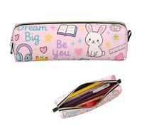 lelewangluo Estuche para lápices, caja de lápices de gran capacidad con cremallera, bolsa para bolígrafos de vuelta a la escuela, artículos esenciales de papelería, bolsa de regalo para niños y niñas