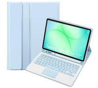 leleyo Funda con Teclado para Samsung Galaxy Tab A11+ de 11 Pulgadas, Cubierta Inteligente con Teclado táctil, magnético, extraíble, Bluetooth, QWERTY, Color Azul