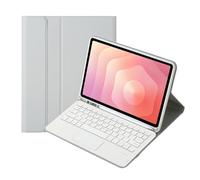 leleyo Funda con Teclado para Samsung Galaxy Tab S11 de 11 Pulgadas, Cubierta Inteligente con Teclado táctil, magnética, extraíble, Bluetooth, QWERTY, Color Gris