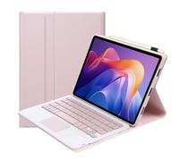 leleyo Funda con Teclado para Xiaomi Redmi Pad 2 de 11 Pulgadas, Cubierta Inteligente con Teclado táctil, magnética, extraíble, Bluetooth, QWERTY, Color Rosa