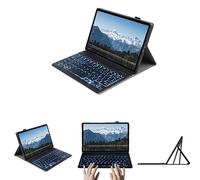 leleyo Funda con teclado retroiluminado para Samsung Galaxy Tab A7 de 10.4 pulgadas, cubierta inteligente magnética con teclado Bluetooth inalámbrico extraíble para Samsung Galaxy Tab A7, color negro