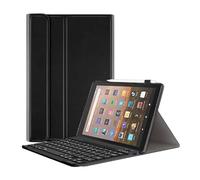 leleyo Funda Teclado para Amazon Fire HD 8 8" 14th/12th/10th Generation Cover Inteligente con Teclado Bluetooth inalámbrico extraíble magnética QWERTY para Fire HD 8 Plus(Negro)