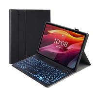 leleyo Funda Teclado para Lenovo Tab K11 Plus de 11,45 Pulgadas Cover Inteligente con Teclado retroiluminado Bluetooth inalámbrico extraíble magnética QWERTY para Tab K11 Plus 2024 (Negro)