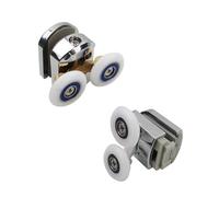 Leliafleury 2 ruedas de puerta de ducha de 25 mm, ruedas de ducha superior e inferior, poleas de puerta de ducha para el hogar, baño, piezas de repuesto