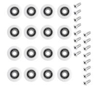 Leliafleury Juego de 16 ruedas para puerta de ducha de 24 mm, rodillos de puerta de ducha, polea, corredores para cabinas de ducha, baño, puerta de cristal