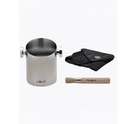 LELIT Cylindrical Knock Box With Cloth & Brush - Recipiente para posos de café