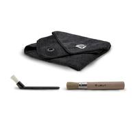 LELIT Kit de Limpieza para Máquinas de Café - con Paño de Microfibra, Cepillo de Madera & Cepillo de Nylon - PLA9101 - Negro