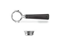 LELIT Bottomless Portafiltro LELIT 58 - Incluye Filtro de Acero Inoxidable de 2 Dosis - Mango Clásico - PLA580V - Plata/Marrón