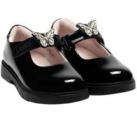 Lelli Kelly Delilah 3 - Zapatos escolares de charol para niña con dije de mariposa, negro (black patent), 28 EU