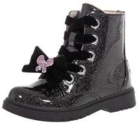 Lelli Kelly Fior Difiocco - Botas de combate para niña con purpurina negra y mariposa rosa, negro, 34 EU