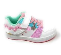 Lelli Kelly LKAL8061 - Flequillo Mix blanco multicolor, zapatos de niña con luces, rasgón, colgante y regalo, Blanco E Multicolor, 26 EU