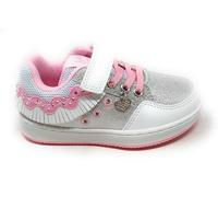 Lelli Kelly Zapatos de niña con luces, blanco plateado, flequillo Mix LKAL8058 colgante corazón y gadget incluido, blanco y plateado., 34 EU