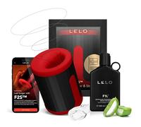 LELO Bundle: F2S Masturbador y Entrenador de Resistencia Masculino con Aplicación por Bluetooth, Red + F1L Gel lubricante sexual