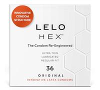 LELO HEX Original Condones Ultrafinos con Mayor Resistencia, Preservativos para Hombre, 54 mm de Diámetro (Paquete de 36)