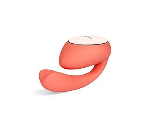 LELO IDA Wave: Vibrador doble para pareja, Uno de los mejores juguetes sexuales con control remoto por app, vibración y rotación para mujer y hombre, Coral Red