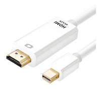 Leloco 4K Mini DisplayPort a HDMI Cable 2K 60Hz,1080P@120Hz, Thunderbolt 2, Mini DP a HDMI Cable para MacBook Pro, MacBook Air, iMac, Surface Pro Más Blanco (1,8 m)