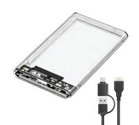 Leloco Carcasa para disco duro de 2,5 pulgadas, USB 3.0, 5 Gbps, SATA a USB A/C, conector dual, carcasa para discos duros externos, Plug & Play, montaje sin herramientas, para SSD de 6 TB y HDD