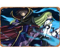 Lelouch Lamperouge, Code Geass, C C (Code Geass), Kallen Kōzuki, póster de anime para decoración de pared del hogar, letrero de metal retro, 20 x 30 cm