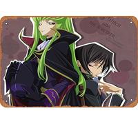 Lelouch Lamperouge, Code Geass, C C - Póster de anime para decoración de pared del hogar, letrero de metal retro, 20 x 30 cm