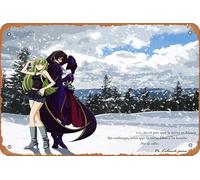 Lelouch Lamperouge Code Geass C C - Póster de anime para decoración de pared del hogar, letrero de metal retro, 20 x 30 cm