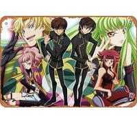 Lelouch Lamperouge, Suzaku Kururugi, Code Geass, C C (Code Geass), Kallen Kōzuki, Anya Alstreim, Gino Weinberg, póster de anime para decoración de pared del hogar, letrero de metal retro, 20 x 30 cm
