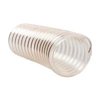 Leluo Tubo de succión de polvo industrial, manguera de alambre de acero de poliuretano PU, máquina cortadora de virutas de madera telescópica transparente for carpintería Flexibilidad(ID60mm)