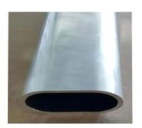 Leluo Tubo ovalado de aluminio, ligero, de aleación de aluminio, hueco, elíptico, for proyectos de bricolaje y construcción de estructuras. Edificios(50x25x2mm 240mm)