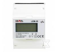 LEM-30 EXT10000235 Contador energía 3 fases LCD 100A 4 módulos