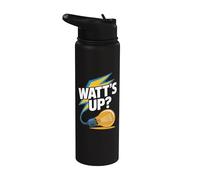 Lema divertido del humor de la bombilla de Watt's Up Stainless Steel Insulated Water Bottle